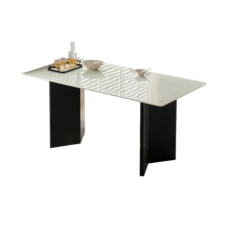 Dontrelle Solid Wood Base Dining Table, 30.51"H x 55.11"L x 31.49"W, Black