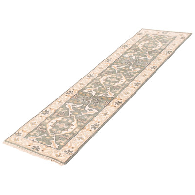One-of-a-Kind 2'7" X 9'10" New Age Runner Wool Area Rug in Teal