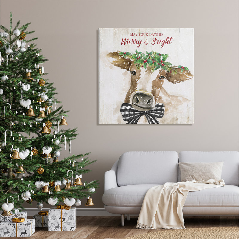 «Merry And Bright Holiday», impression sur toile, H 36 po x l 36 po x P 1,5 po