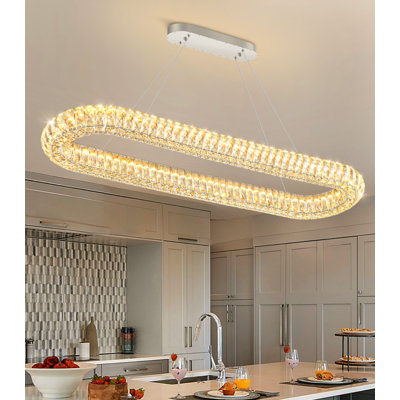 Oval Crystal Ceiling Light Modern Chandelier