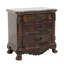Ensemble de chambre à coucher grand lit, brun, or, bois brun, ensemble de 3 pièces avec 2 tables de chevet