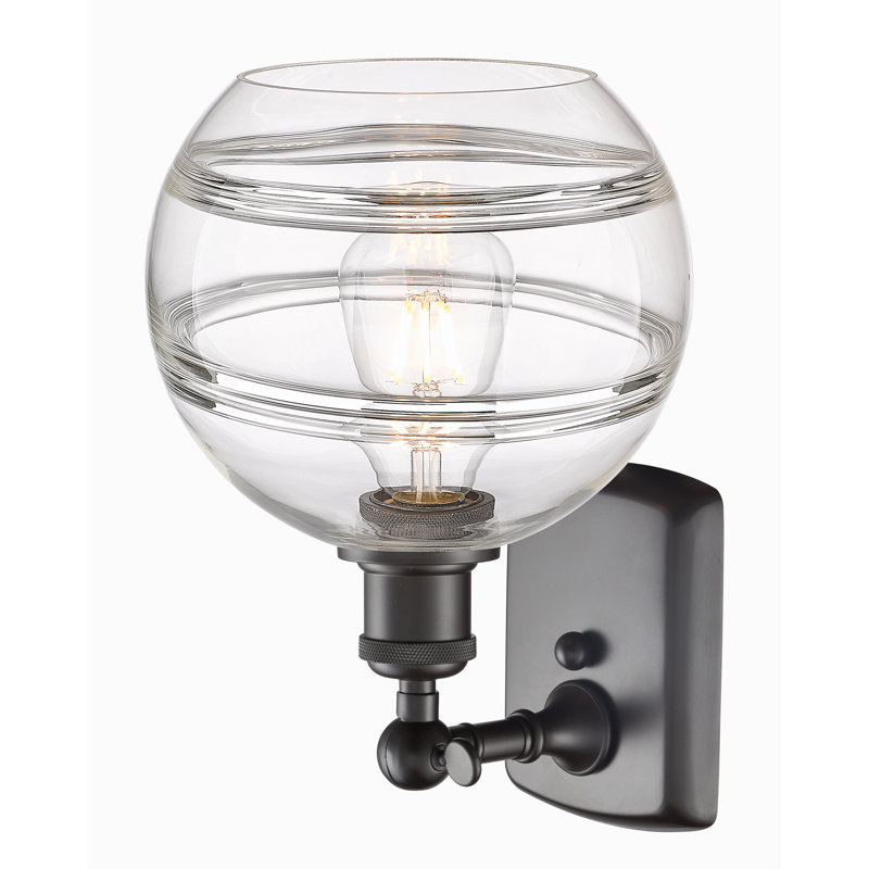 Applique murale 1 lumière Ballston Bienes, Bronze huilé, Transparent, H 10,88 po x l 8 po x P 8,13 po