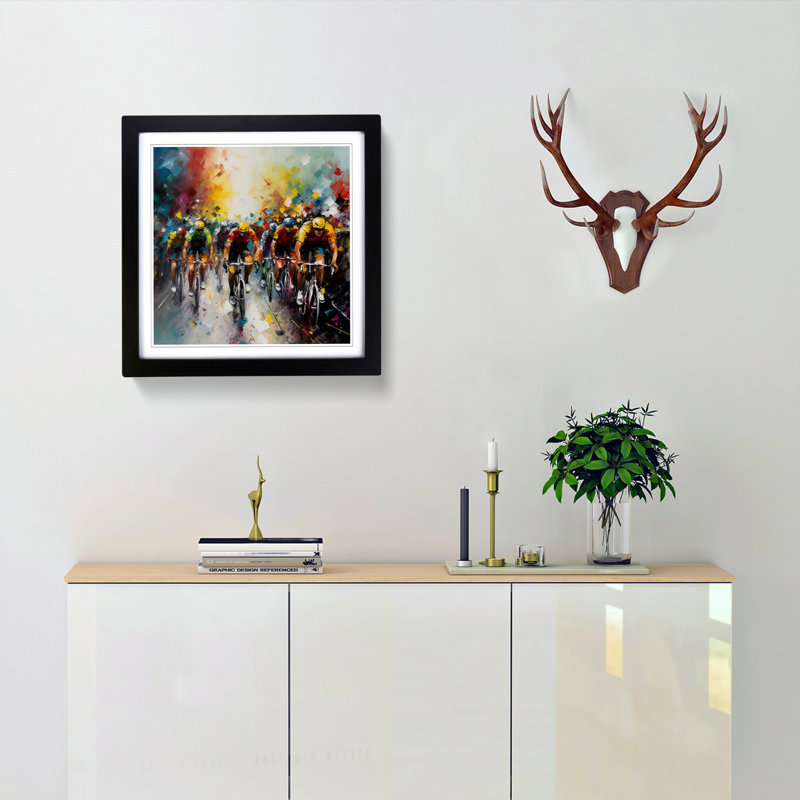 Tour De France Abstract Expressionism - Framed Print, Black