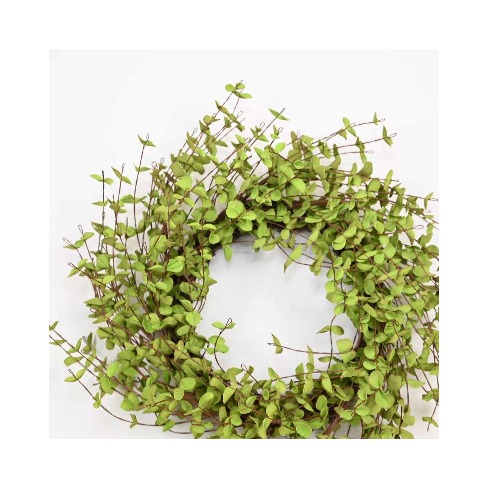 22" Artificial Farmhouse Spring Summer Blossom Cluster Greenery Mini Eucalyptus Front Door Wreath