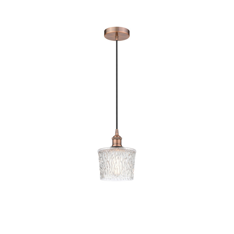 Luminaire suspendu en forme de cloche à 1 lumière Niabo, Cuivre antique