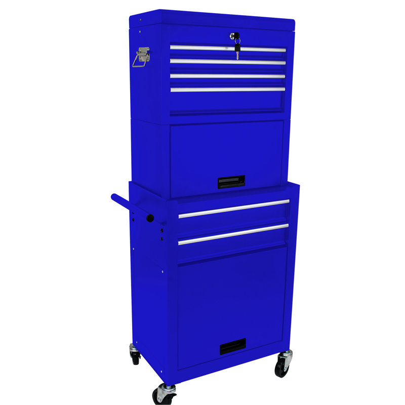 Armoire de rangement en métal pour 6 outils avec serrure - pour garage, Bleu