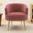 Velvet and Teddy Fabric Accent Chair With Metal Legs-581815819