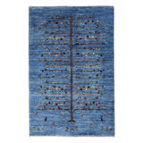 Blue Color Fine Hand knotted Persian Gabbeh 2'3"X 3'5"