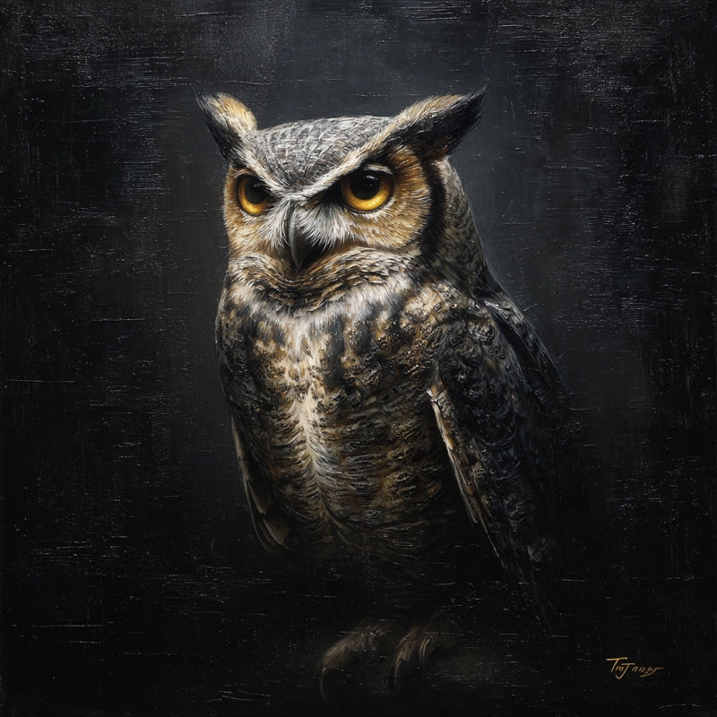 «Silent Watcher», art mural sur toile tendue, 20"W x 20"H x 1.5"D