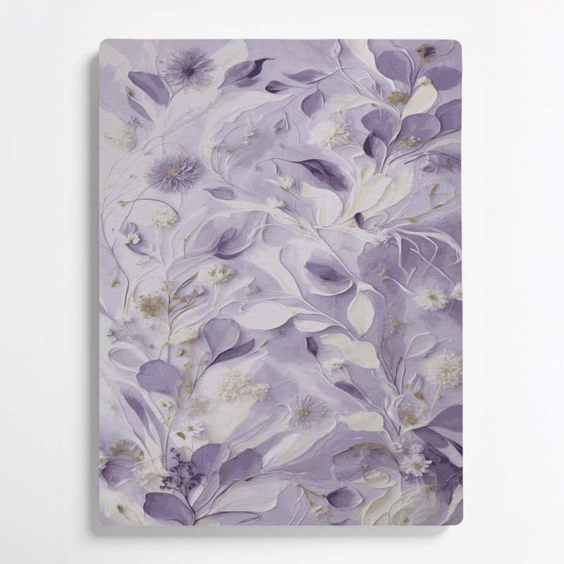 "Abstract Florals 74", art mural en métal blanc, H 24 po x l 36 po