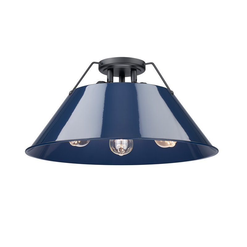 Plafonnier encastré 3 lumières Weatherford, Matte Navy, Noir mat