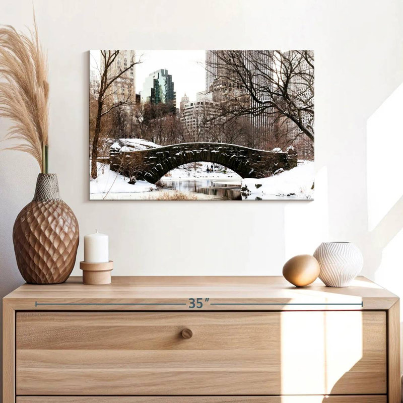 Ravi Gapstow Bridge Snow, 16" H x 24" W