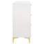 Commode rectangulaire blanche à 6 tiroirs