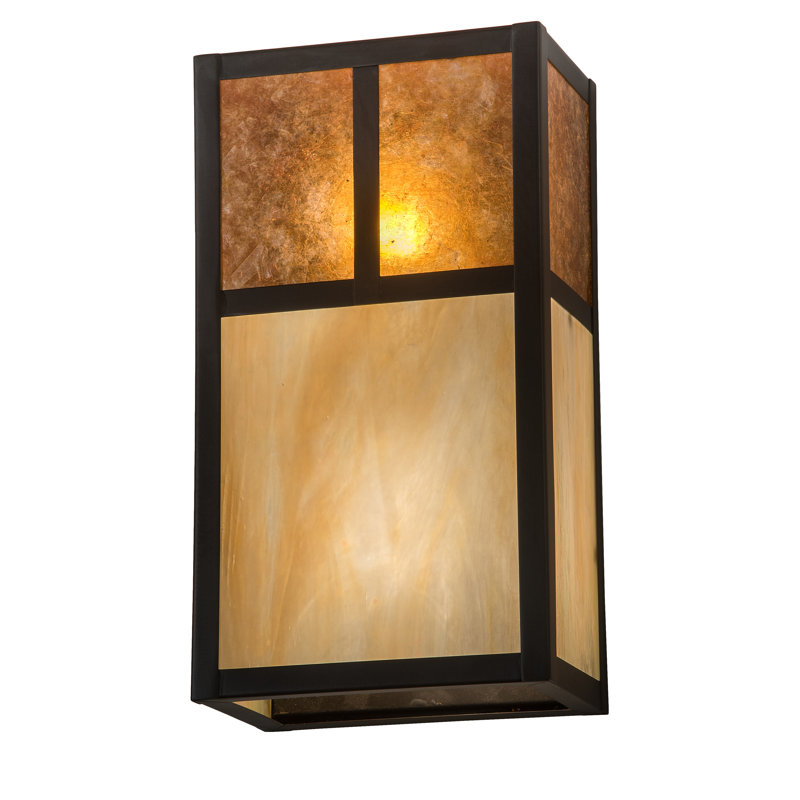 Plafonnier encastré d’extérieur 2 lumières Youngblood, Ambre, beige, H 12 po x l 6,5 po x P 4 po