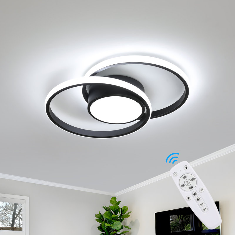 DELIPOP Double Round Dimmable 40cm LED Aluminum Flush Mount with Remote