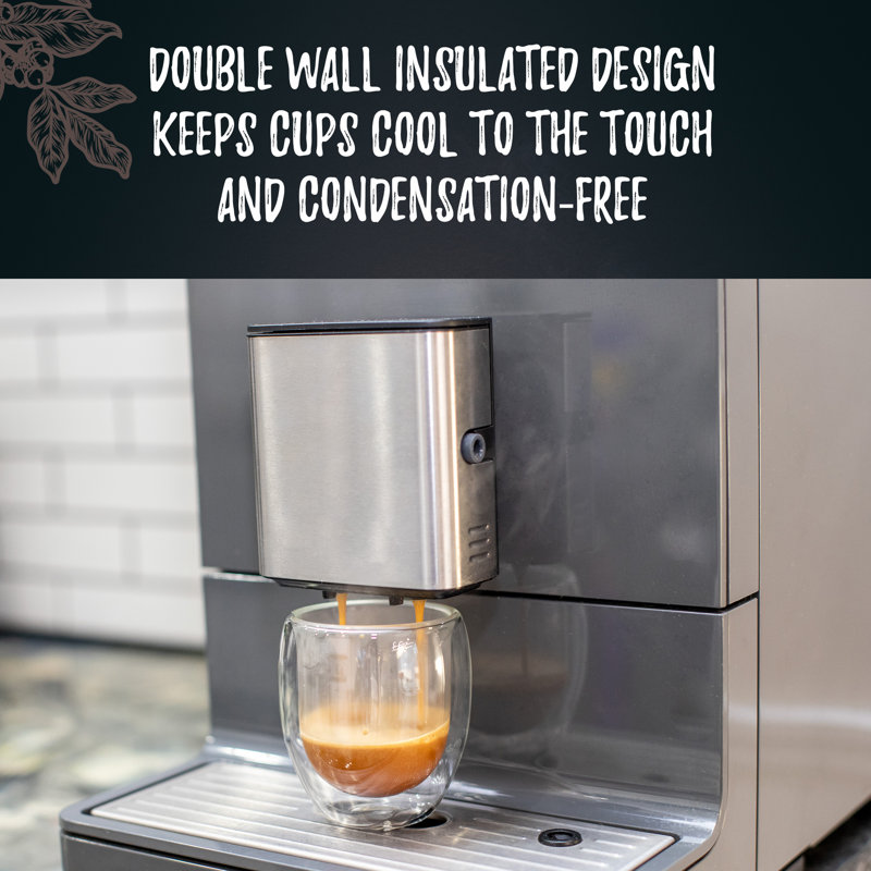 Tasses à espresso en verre borosilicaté à double paroi Bacimi 150 ml / 5 oz