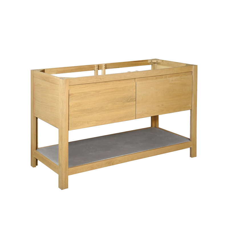 Base de meuble-lavabo simple 48 po Solace seulement, Chêne lever de soleil / frêne