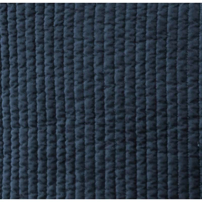 Stonewashed Cotton Velvet Modern Rustic Quilt Set, Navy, King Quilt  + 2 King Shams