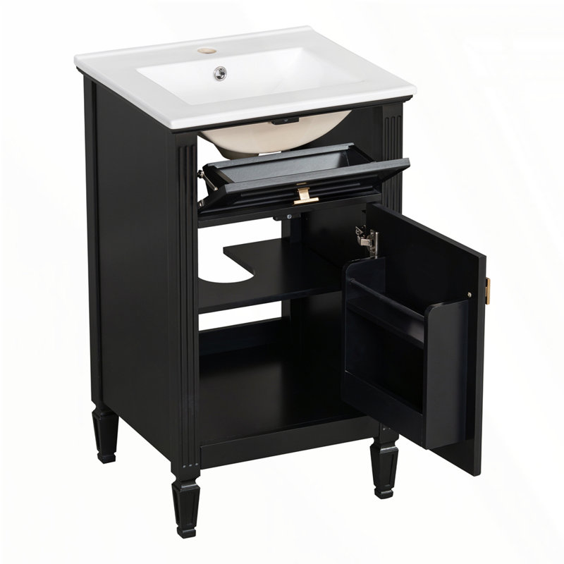 20"Bathroom Vanity with Sink, Black