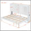 Lit escamotable double pleine grandeur, blanc
