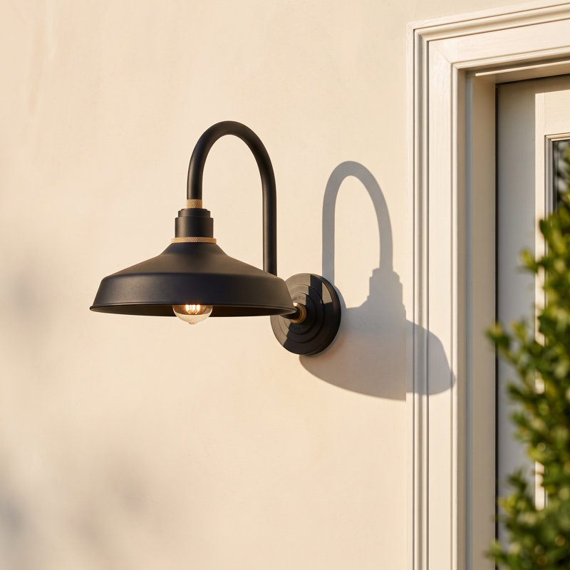 Bertram Metal and Aluminium Wall Light, Black, 17" H x 12" W x 20" D