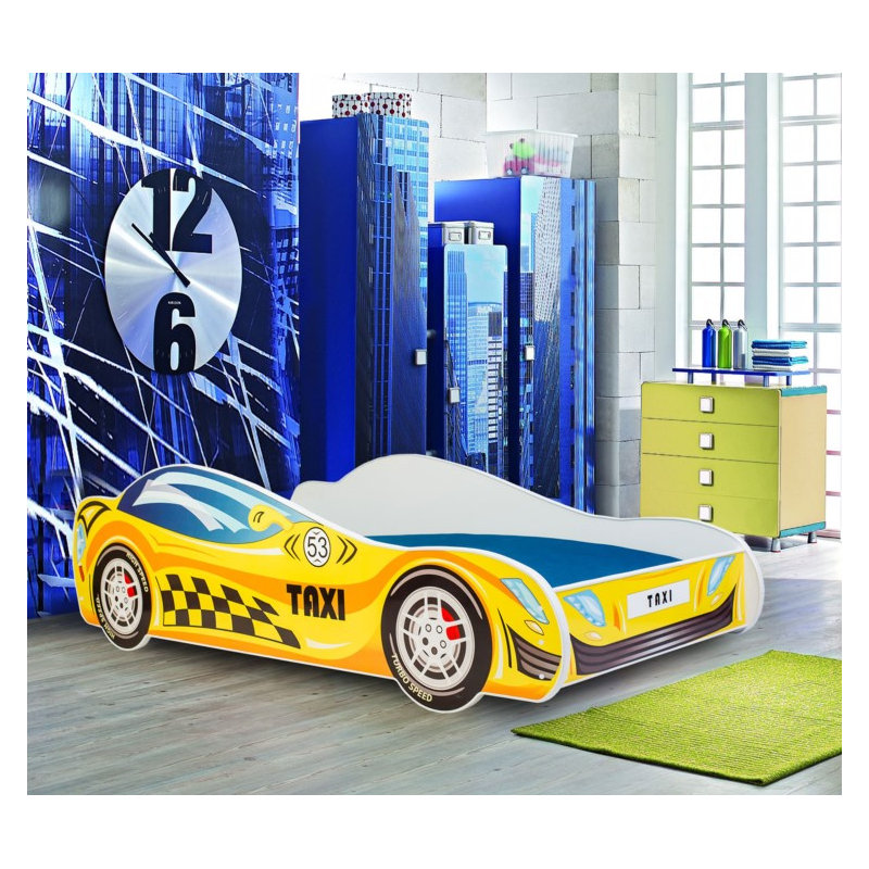 Child's bed TAXI - with mattress, Cot Bed / Toddler (70 x 140cm)