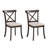 Set Of 2 Farmhouse Wooden X-Back Upholstered Dining Chairs-1708305482
