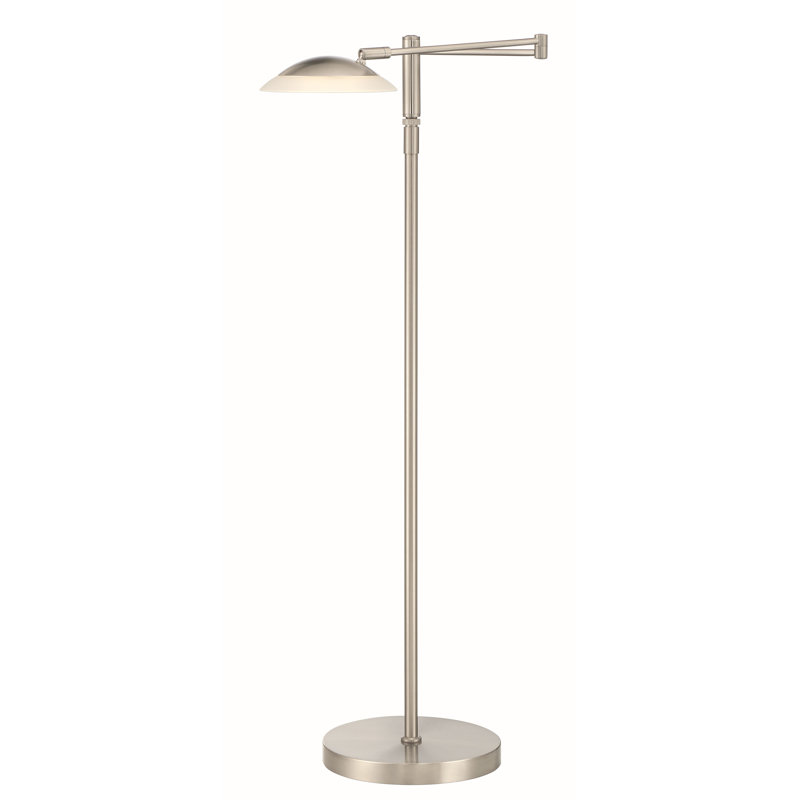 Millsaps 54'' LED Swing Arm Floor Lamp, Satin Nickel