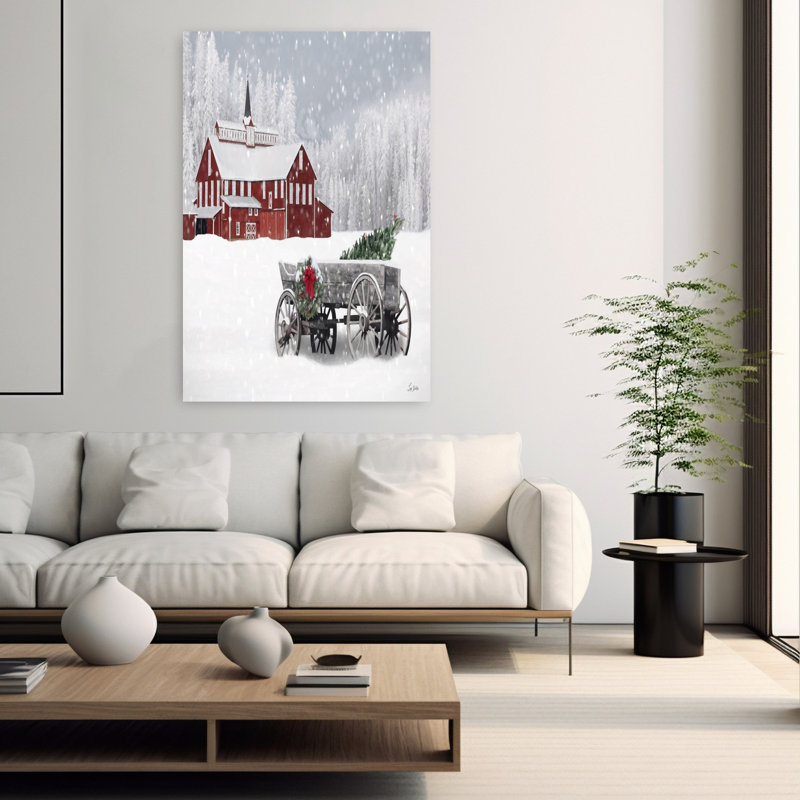 Arbre de Noël contemporain enneigé enneigé, H 40 po x l 60 po