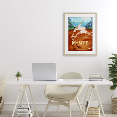 «Monte Carlo Masters Tennis», reproduction d'art sous verre encadrée par Martin Wickstrom
