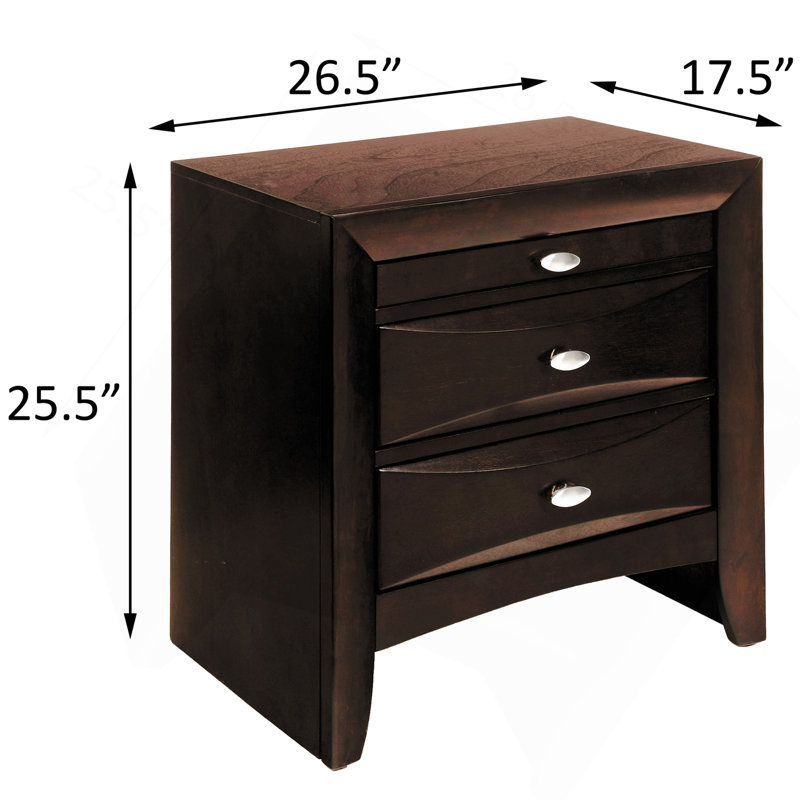 Espresso 2-Drawer Nightstand, Espresso