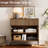 Union Rustic 31.5" Reeded Accent Cabinet With 2 Doors And Drawer, Modern Credenza Storage Cabinet With Metal Legs For Living Room, Kitchen, Dining Room, Hallway-121600664