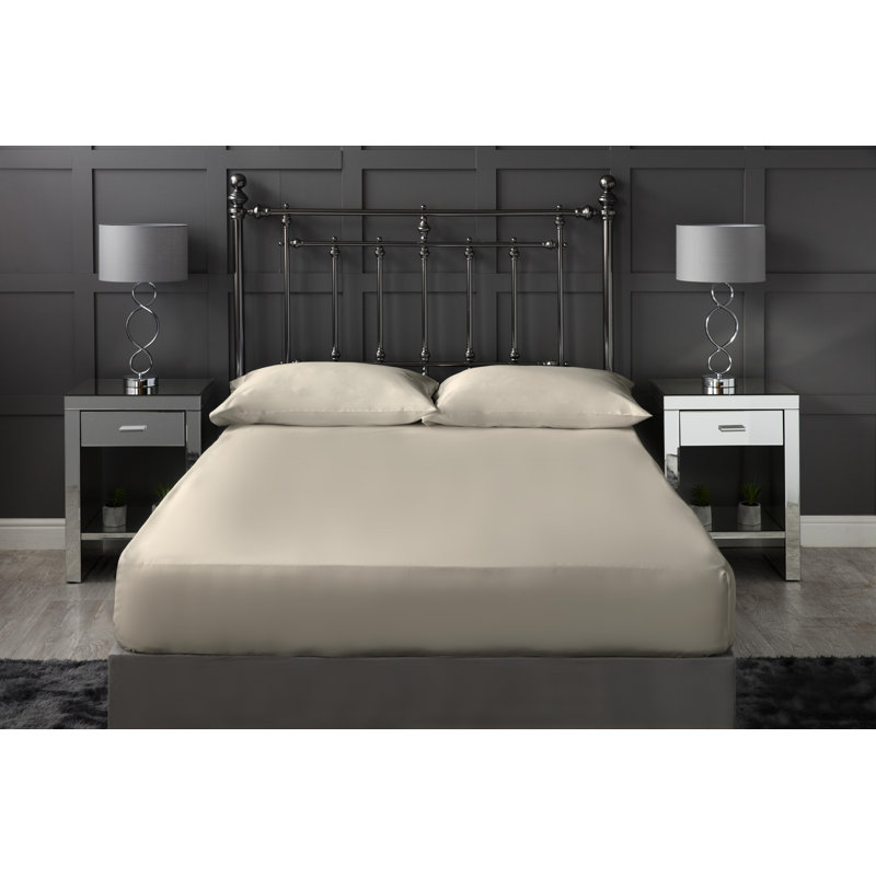 Sateen Fitted Sheet, Single (3'), Ivory