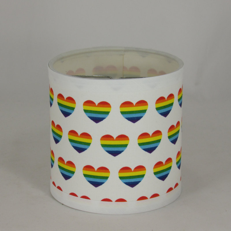 Abat-jour tambour en coton Rainbow Heart H 5 po x l 5 po blanc