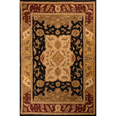 Rectangulaire en laine Touffetée à la main noir/brun clair/brun Tapis décoratif