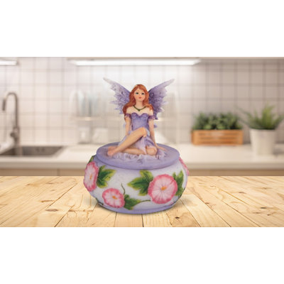 Demetrios 3"H Purple Fairy Trinket Box Unique Gifts