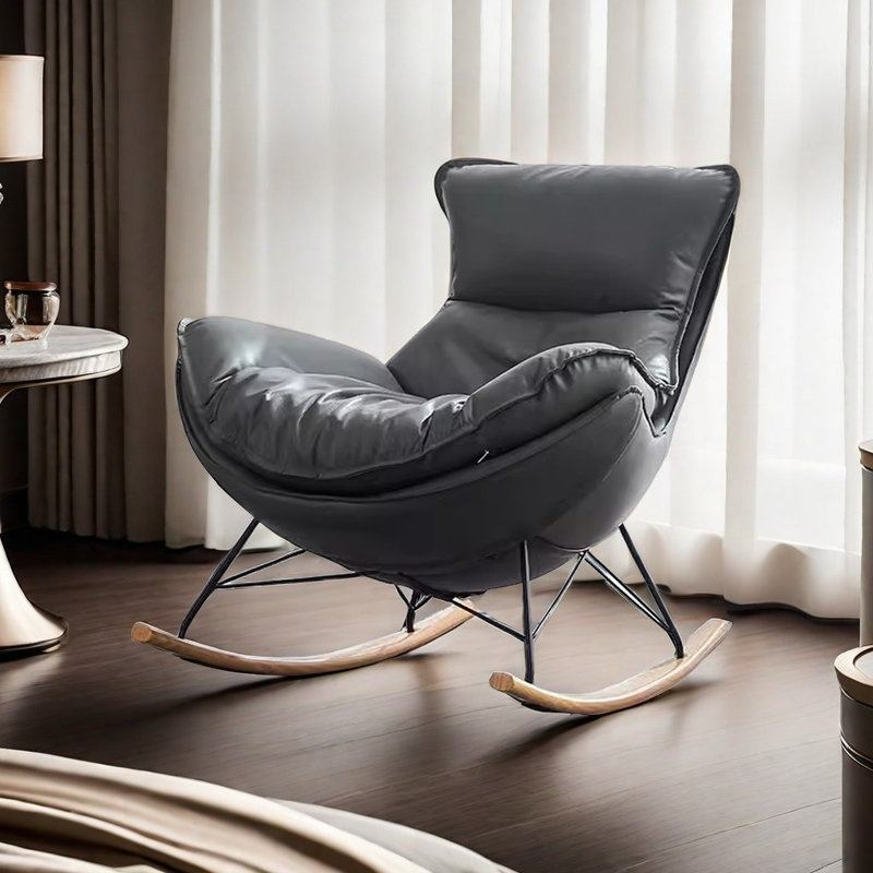 Chaise berçante décontractée et durable, Gris foncé