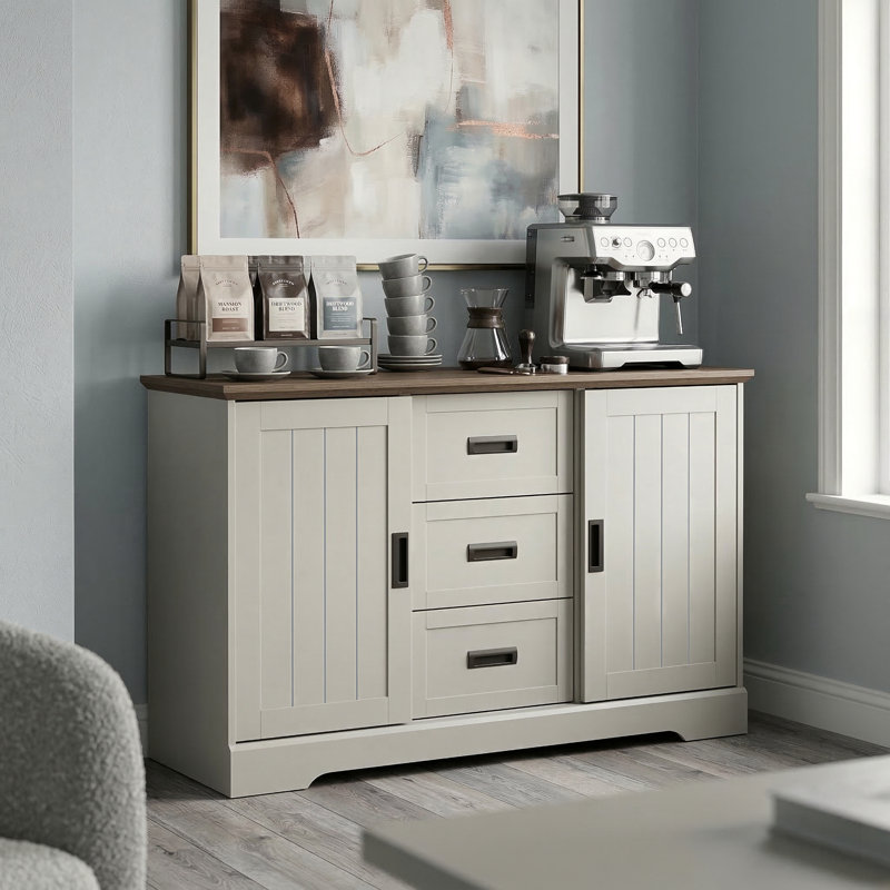 Erison 2 Door and 3 Drawer Sideboard, Grey