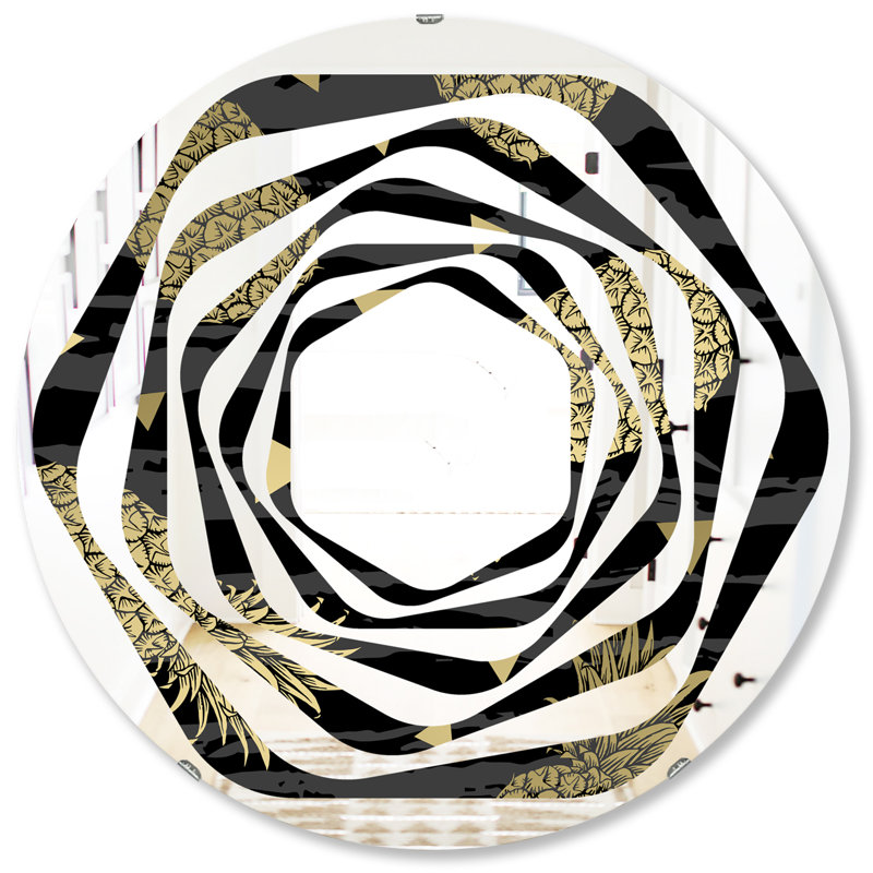Miroir mural Whirl, 31,5 po x 31,5 po, Whirl Pineapple Coastal