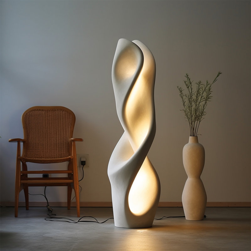 Lampadaires ivoire en plastique de forme libre