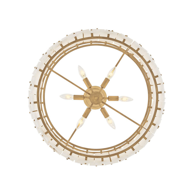 Simone 6 - Light Steel Dimmable Drum Chandelier