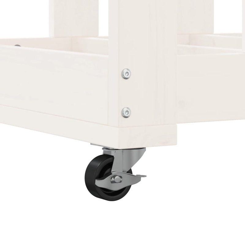 Jadir 15.7'' W Solid Wood Log Rack, White