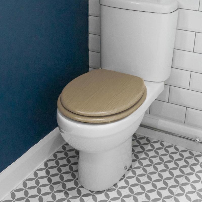 Harbour Housewares - Soft Close Wooden Toilet Seats - Oak Effect, Light Oak