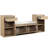 Trexm All-in-one Entryway Storage Bench With Cushion, Compartments, Drawers & Open Shelves, Storage Bench For Hallway, Mudroom, Living Room(Brown)-1906449667
