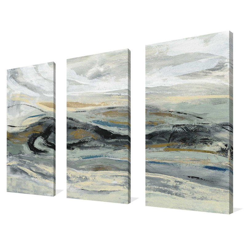 "Estuaire", ensemble de 3 impressions sur toile