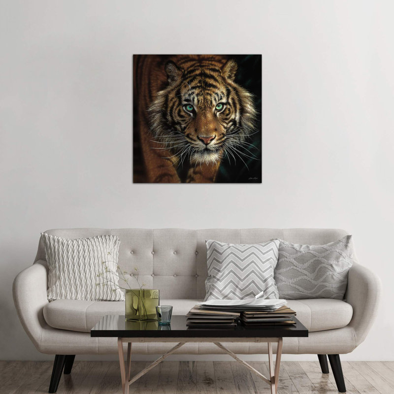 Eye Of The Tiger, Square by Collin Bogle - Painting on Canvas, 45.72 cm H x 45.72 cm W x 1.91 cm D, No Frame