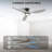 Jacara 52" Flush Mount Ceiling Fan with LED Light & Remote Black with White Oak-1361411117