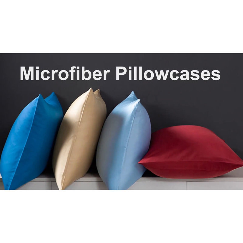 White Microfiber Standard Pillowcase Set with Envelope Closure
