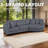 Modern 2-piece Sectional With Round Chaise & 4 Pillows, Corduroy Fabric-163766881