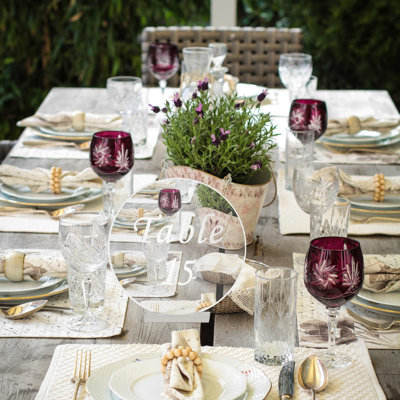 Acrylic Wedding Table Numbers 1-15 With Stands